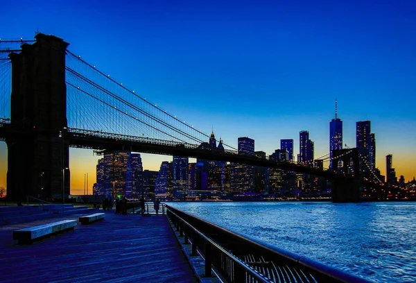 Brooklyn Nueva York Mar 2018 Puente Brooklyn Visto Desde Dumbo — Foto de Stock