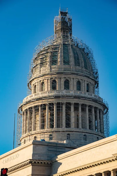 Capital building dome in Havana, Cuba under renovation