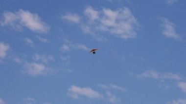 Walris, Namibya / 16 Temmuz 2018 - yakınındaki Walris, Namibia gökyüzünde uçan bir ultralight uçak görülür