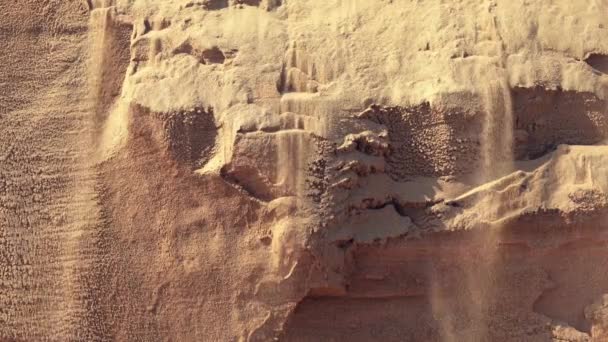 Sand Dune Gets Too Tall Hold Its Own Weight Sandfalls — Stock Video