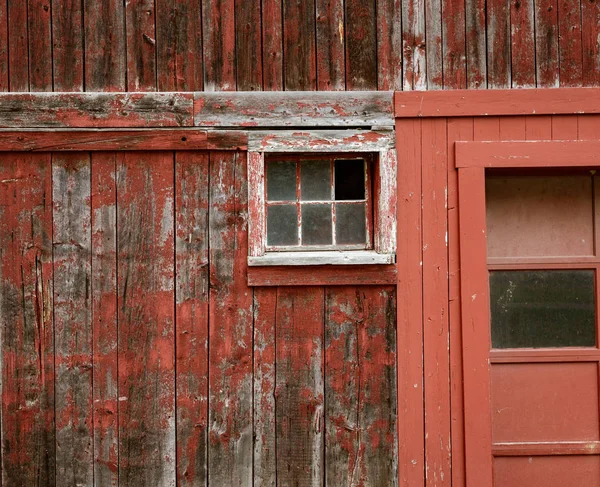 Verwitterte Rote Farbe Und Kaputte Scheiben Sind Scheunen Vermont Keine — Stockfoto