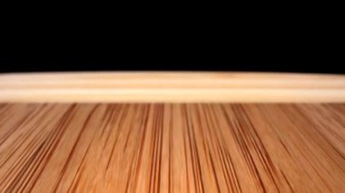 Bambu kesme tahtası aşırı closeup dolly arkadan tam ön kenar gösterilen öne