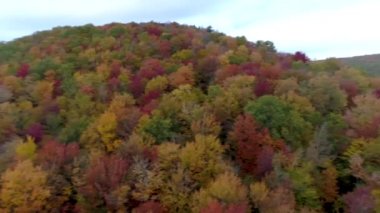 Anteni robot - 360 derece döndürmek Hillside ve göl üzerinde sonbaharda Vermont