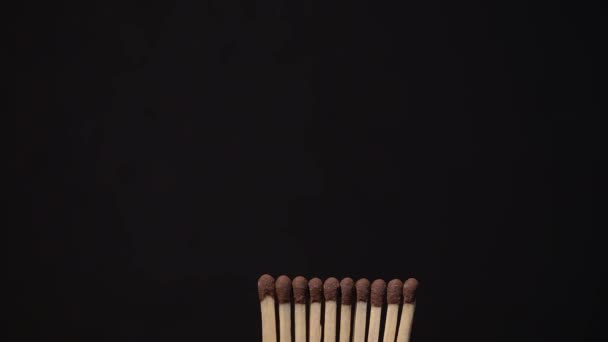 Smoke Rises After Ten Match Sticks Are Lit. — Stock Video