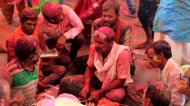 Barsana, Inde - 20180223 - Holi Festival - Frenetic Drummer And Cymbals . — Video