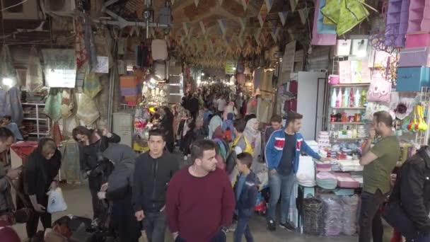 Tehran, Iran - 2019-04-03 - Busy Bazaar Mall Isle Traffic — Stock Video