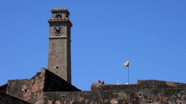 Galle, Sri Lanka - 2019-04-01 - Sri Lanka Bayrağı Galle Fort Üzerinde Uçuyor