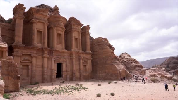 Petra, Jordania - 2019-04-21 - Monasterio Time Lapse — Vídeos de Stock