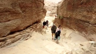 Petra, Ürdün - 2019-04-23 - Turistler Monestary 2 Için Eşek Ride