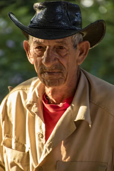 Closeup of a Cuban cowboy on horseback — Stock Photo, Image