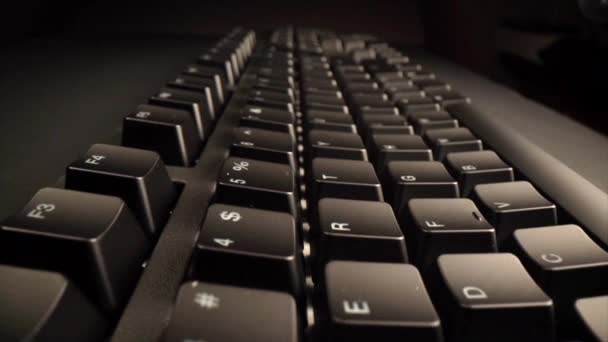 Keyboard Low Scan - High Detent Wide Push Black Key Slow Motion — Stock Video