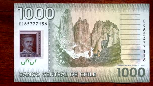 Валютное сканирование Чили 1000 назад — стоковое видео