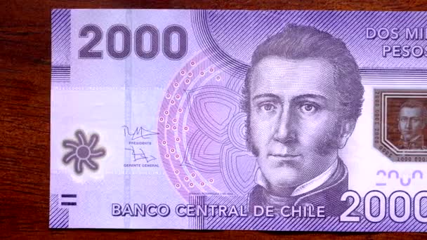 Valuta scan top Chili 2000 front v1 — Stockvideo