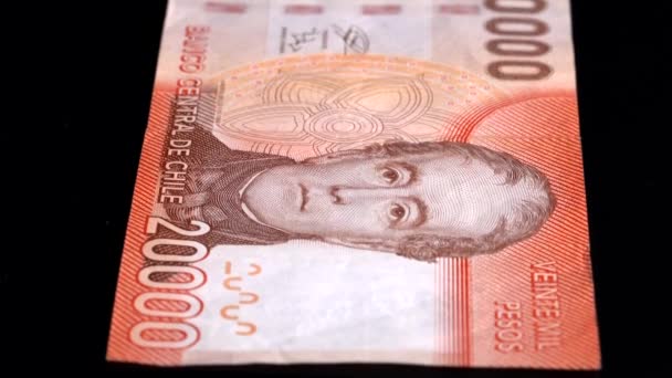 Valuta Scan lågt skärpedjup Chile 20000 fram — Stockvideo