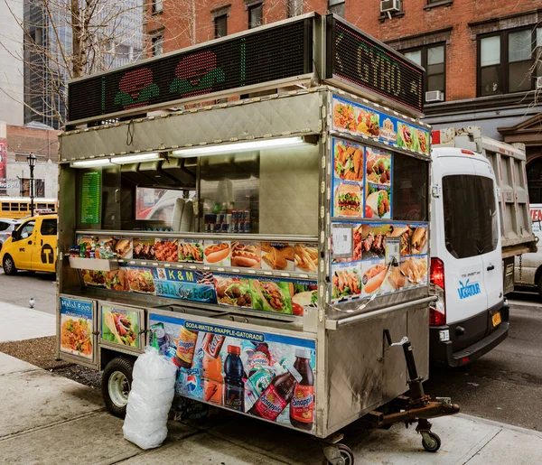 New York 'ta yemek arabası. — Stok fotoğraf