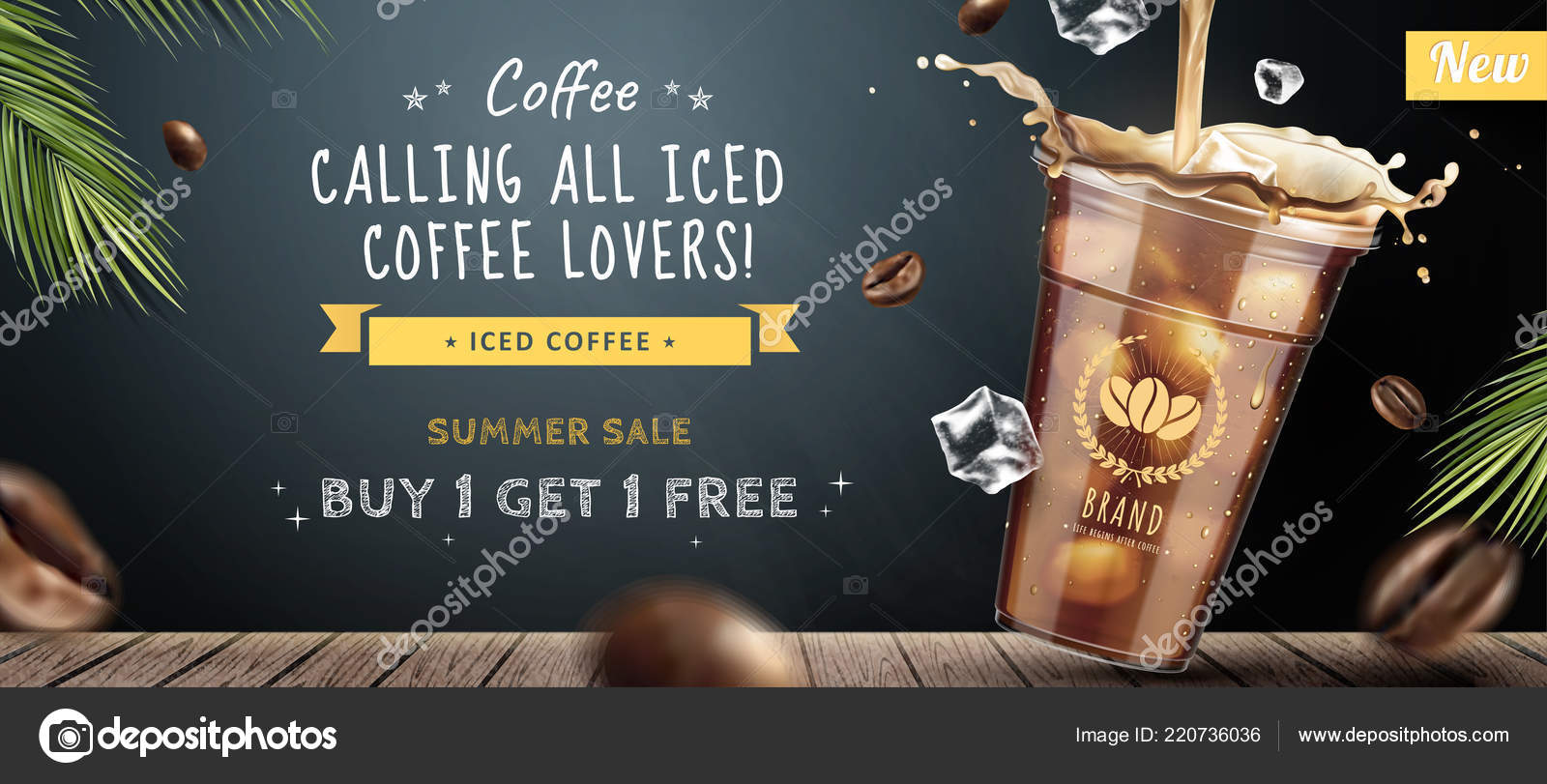 ICED MOCHA Banner Vinyl Mesh Banner Sign Flag Coffee Cold Stand Drink Latte 
