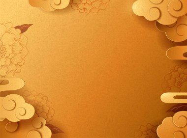 Altın şakayık ve bulutlu arka plan tasarım kullanmak için