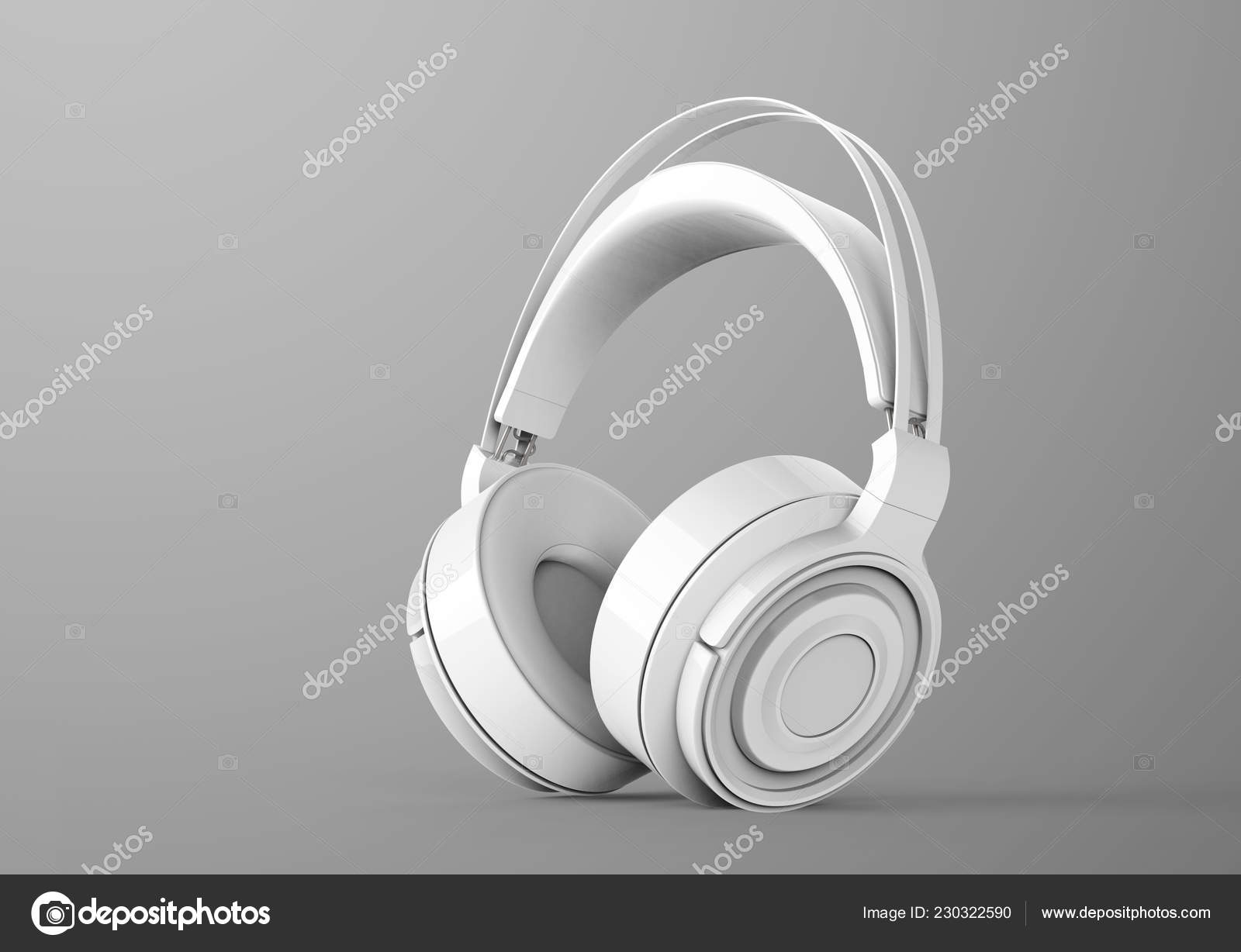 Download White Headphone Mockup Rendering Grey Background Stock Photo By C Hstrongart 230322590