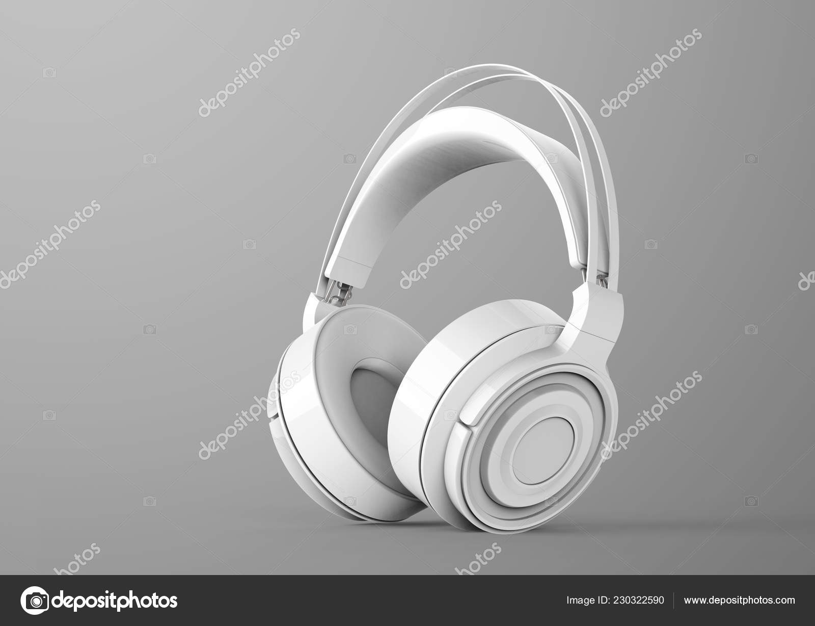 Download White Headphone Mockup Rendering Grey Background Stock Photo Image By C Hstrongart 230322590
