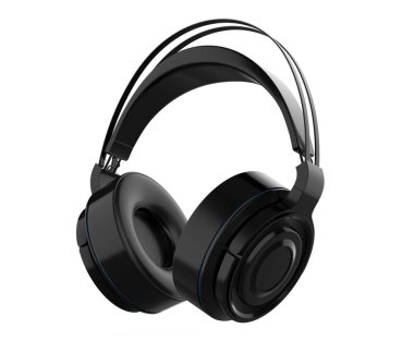 3d render beyaz arka planda siyah kulaklık mockup