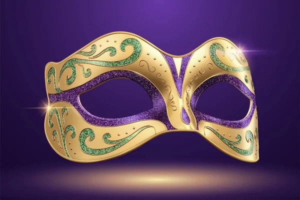 Carnaval Beau Masque Illustration Sur Fond Violet — Image vectorielle