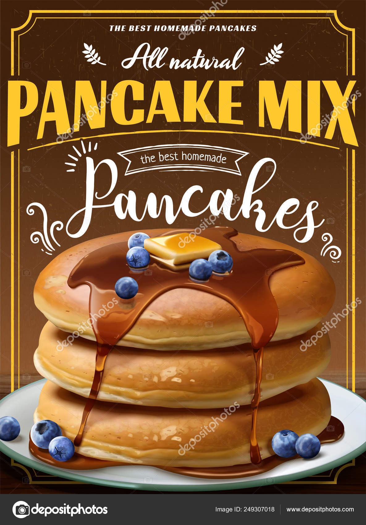 Souffle pancake mix ads Stock Illustration by ©HstrongART 249307018
