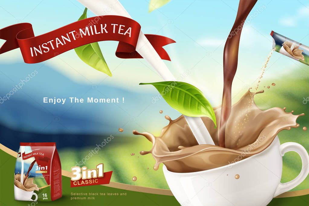 Instant milk tea ads