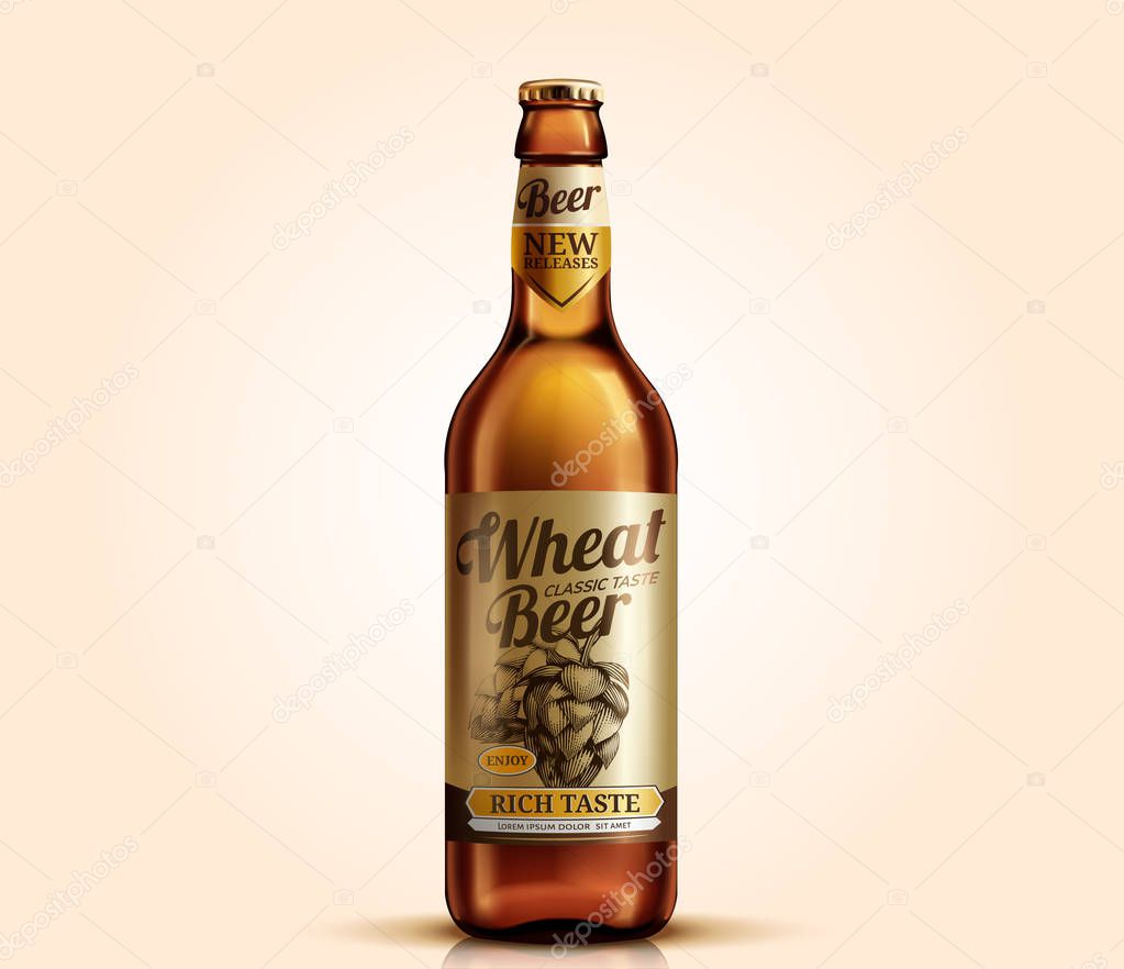 Wheat beer glass bottle