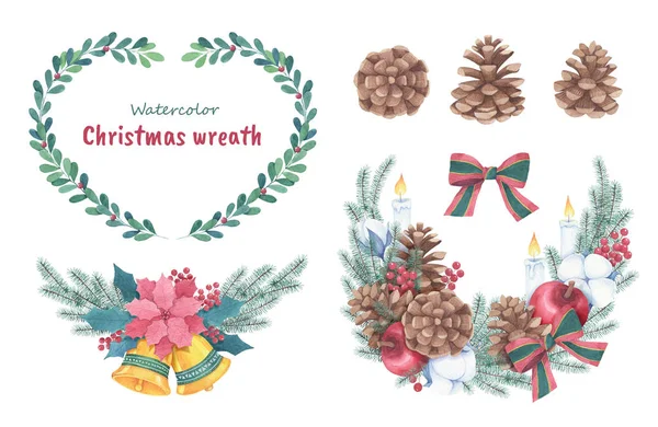 Christmas wreath with pine cone — Stock Photo, Image