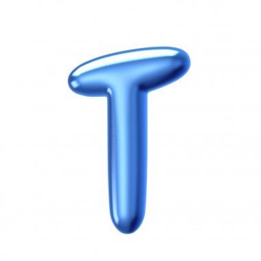 Mavi jöle sıvı alfabe T