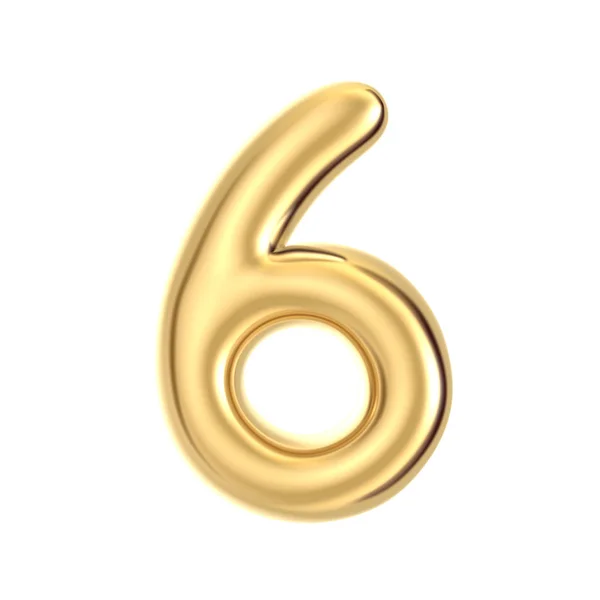 Golden foil number 6 — Stock Photo, Image