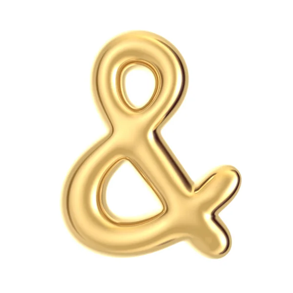 Marca de ampersand globo de lámina de color dorado — Foto de Stock