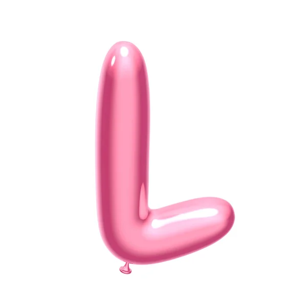 Alfabeto balão rosa L — Fotografia de Stock