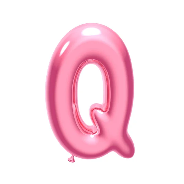 Alfabeto balão rosa Q — Fotografia de Stock