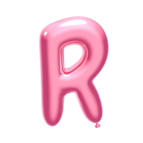 Pink balloon alphabet R — Stock Photo, Image