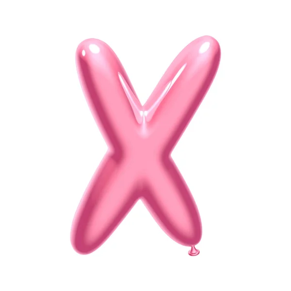 粉红色气球字母表 X — 图库照片