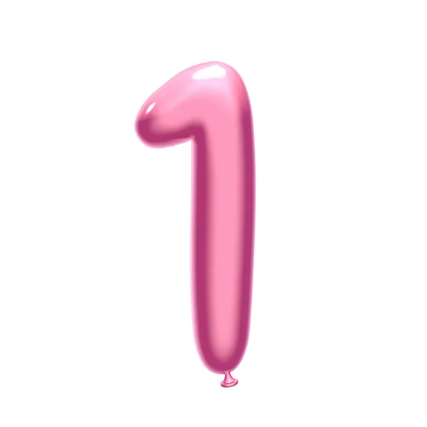 粉红色气球编号 1 — 图库照片