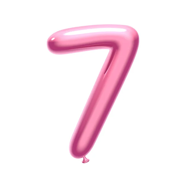 Pink balloon number 7 — Stock Photo, Image