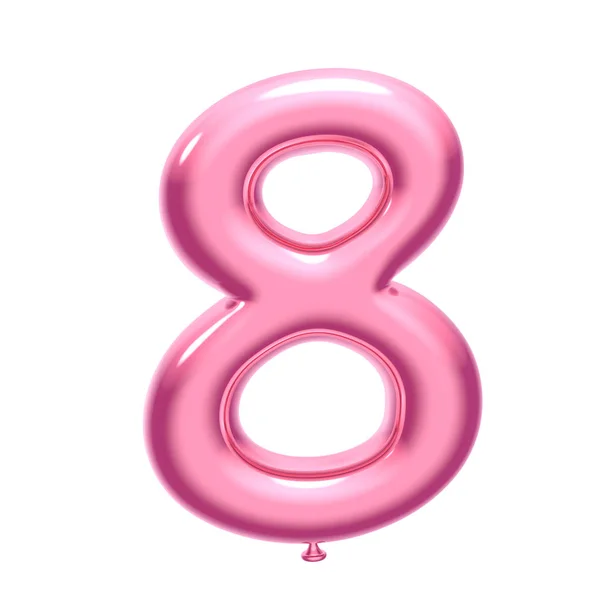 Rosafarbener Ballon Nummer 8 — Stockfoto