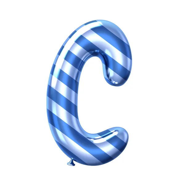 Alfabeto balão listra azul C — Fotografia de Stock