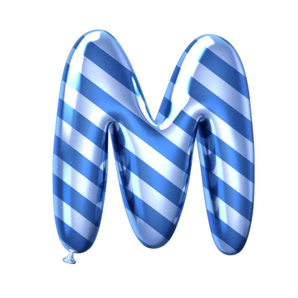 Blauwe streep ballon alfabet M — Stockfoto