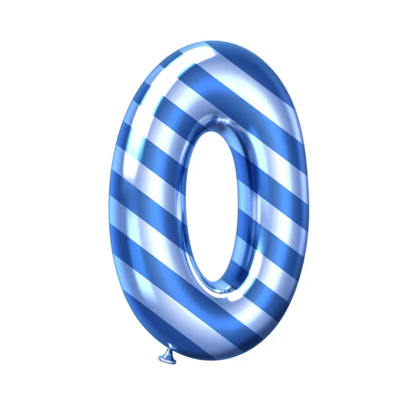 Alfabeto balão listra azul O — Fotografia de Stock