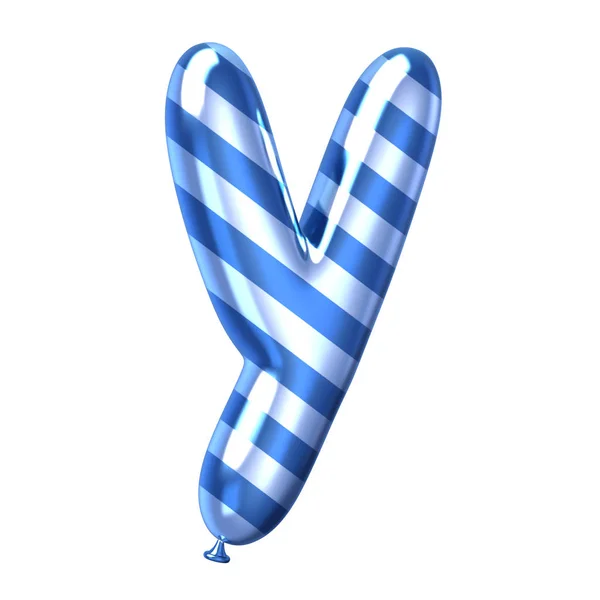 Blue stripe balloon alphabet Y — Stock Photo, Image