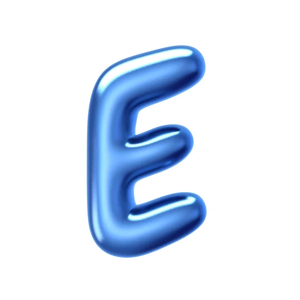 Blauwe gelei vloeibaar alfabet E — Stockfoto