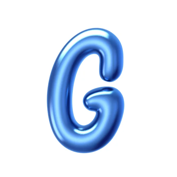 Blue jelly liquid alphabet G — Stock Photo, Image