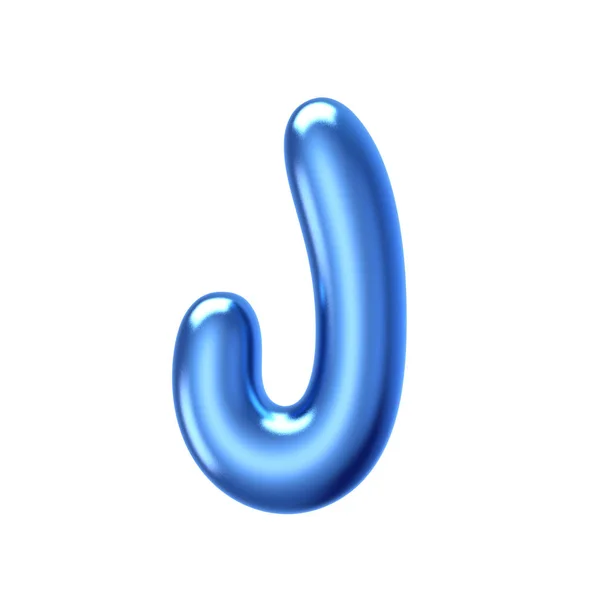 蓝色果冻液体字母表 J — 图库照片