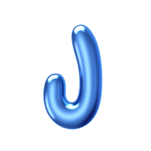 Blue jelly liquid alphabet J