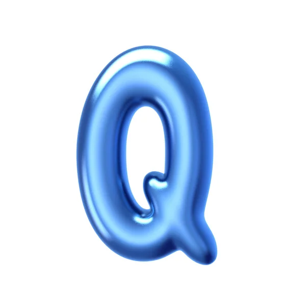 Blue jelly liquid alphabet Q — Stock Photo, Image