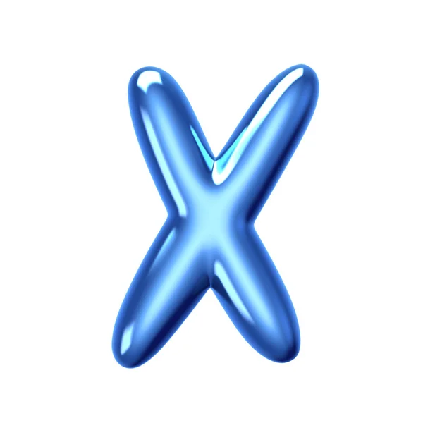 Blue jelly liquid alphabet X — Stock Photo, Image