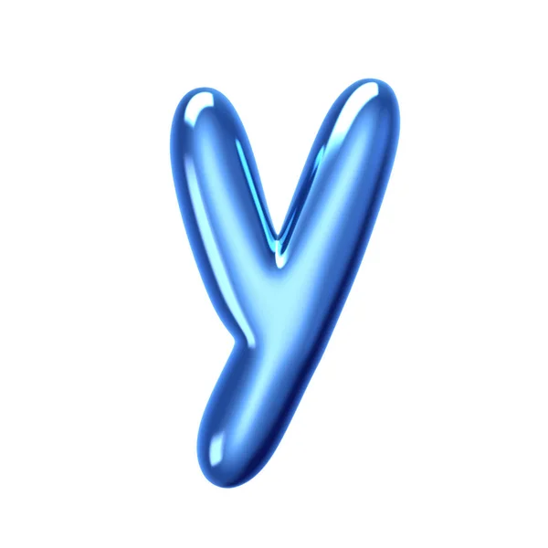 Modrá želatinová kapalná abeceda Y — Stock fotografie